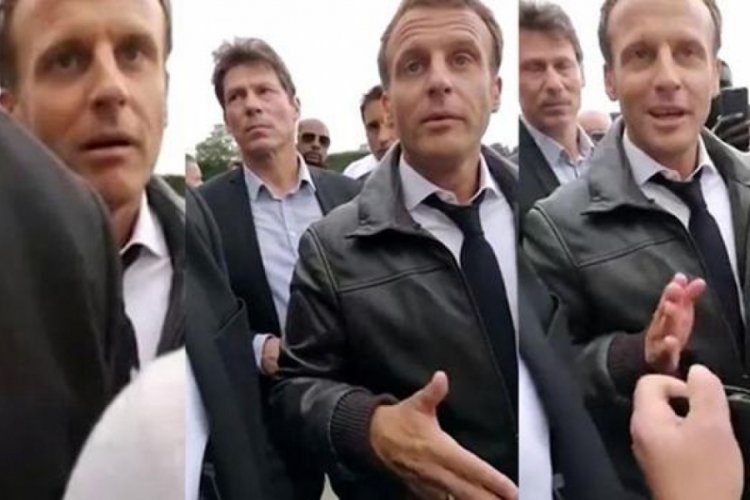 Macron'a protestocu şoku: Siz benim çalışanımsınız