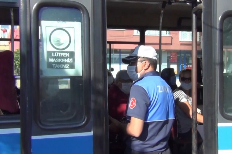 Kırıkkale'de toplu taşıma araçlarında korona virüs denetimi