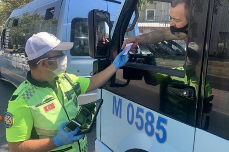 Minibüslere sosyal mesafe denetimi yapıldı!