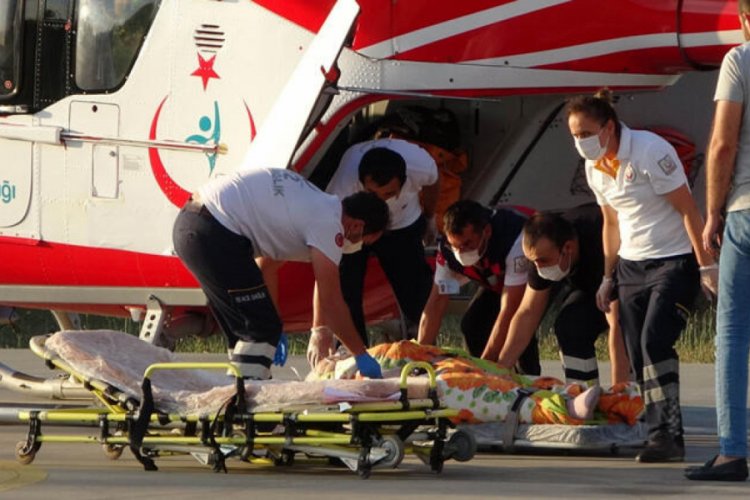 Bir hasta ambulans helikopterle hastaneye sevk edildi