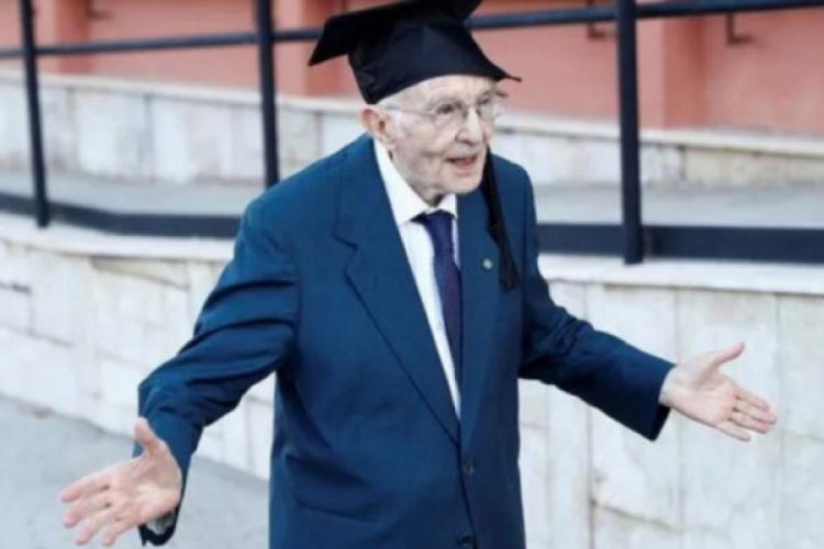 96 yaşında üniversiteyi bitirdi