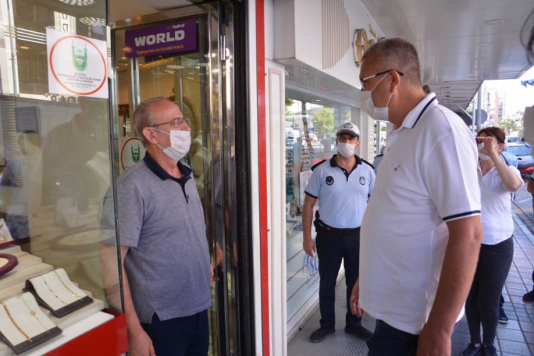 Bursa Karacabey Belediye Başkanı Özkan korona virüs tedbirlerini denetledi
