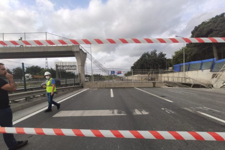 İstanbul'da üst geçit çöktü! TEM Bağlantı Yolu kapandı