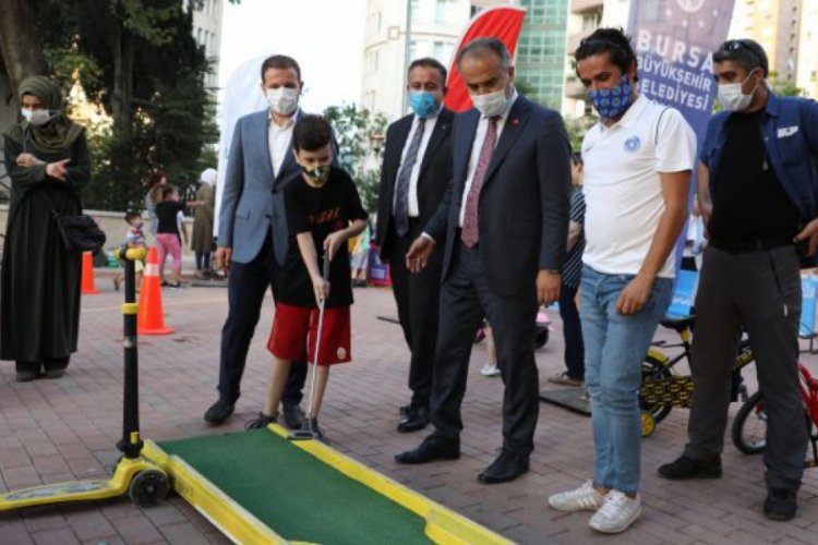 Bursa'da çocuklar spor yaparak eğleniyor