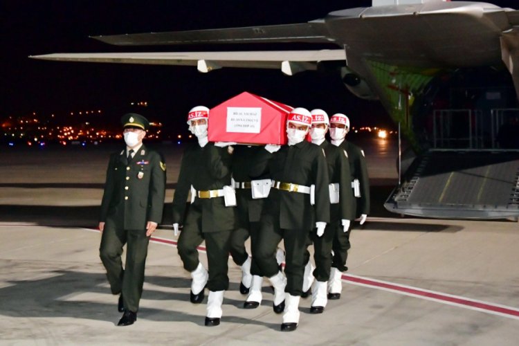 Libya şehidinin naaşı Gaziantep'e getirildi