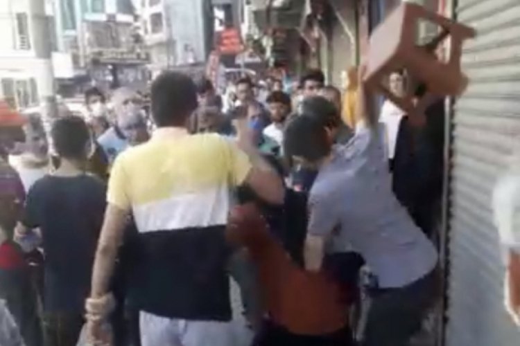 Zabıtaya tabureli saldırı