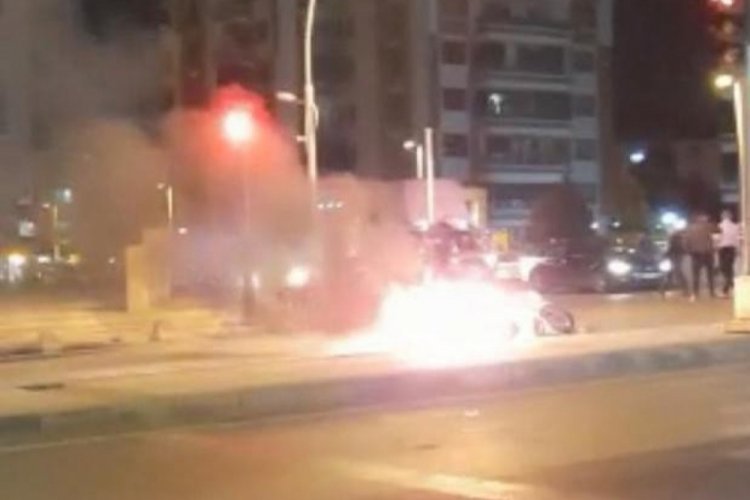 Malatya'da motosiklet yangını