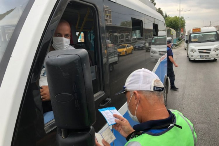 Bursa'da toplu taşımalara korona virüs denetimi