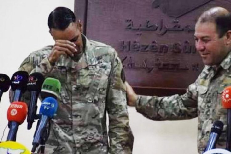ABD'li komutan YPG'ye veda ederken ağladı!