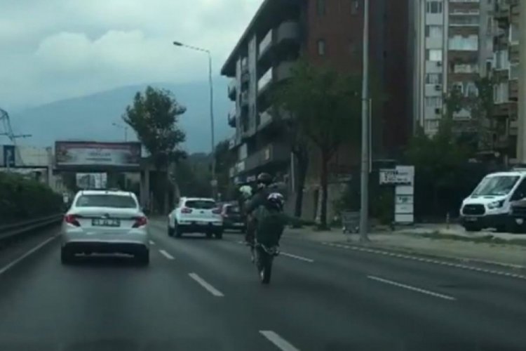 Bursa'da tek teker üzerinde giden sürücüye 7 bin lira ceza