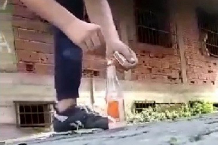 Çocukların tehlikeli oyunu izleyenleri hayrete düşürdü!