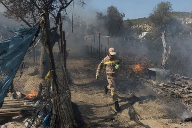 Midilli'deki Moria kampında tekrar yangın çıktı