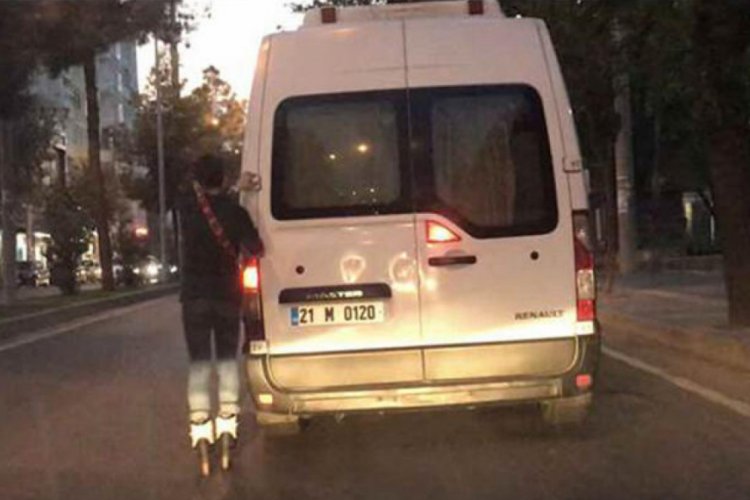 Patenli gencin tehlikeli yolculuğu kamerada