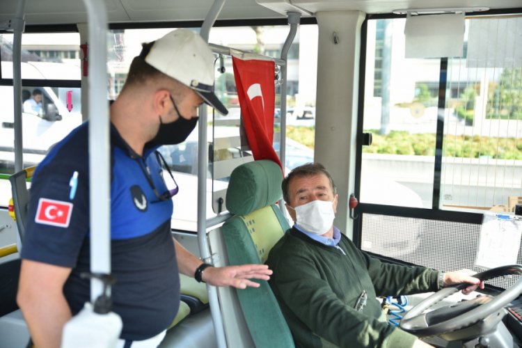 Bursa'da toplu taşımada korona denetimi