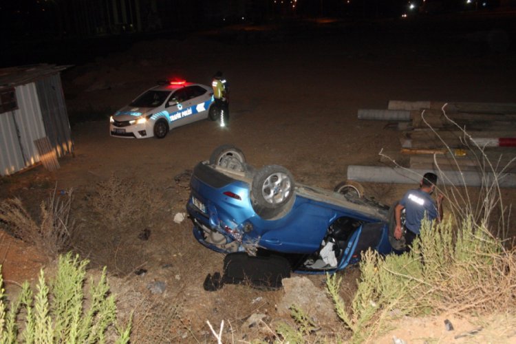 Şarampole uçan otomobilin yaralı sürücüsü 154 promil alkollü çıktı