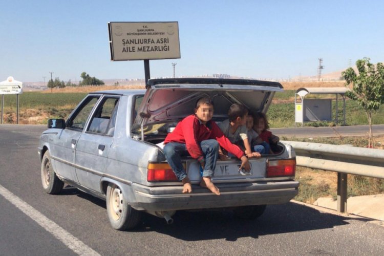 Çocukların bagajda tehlikeli yolculuğu