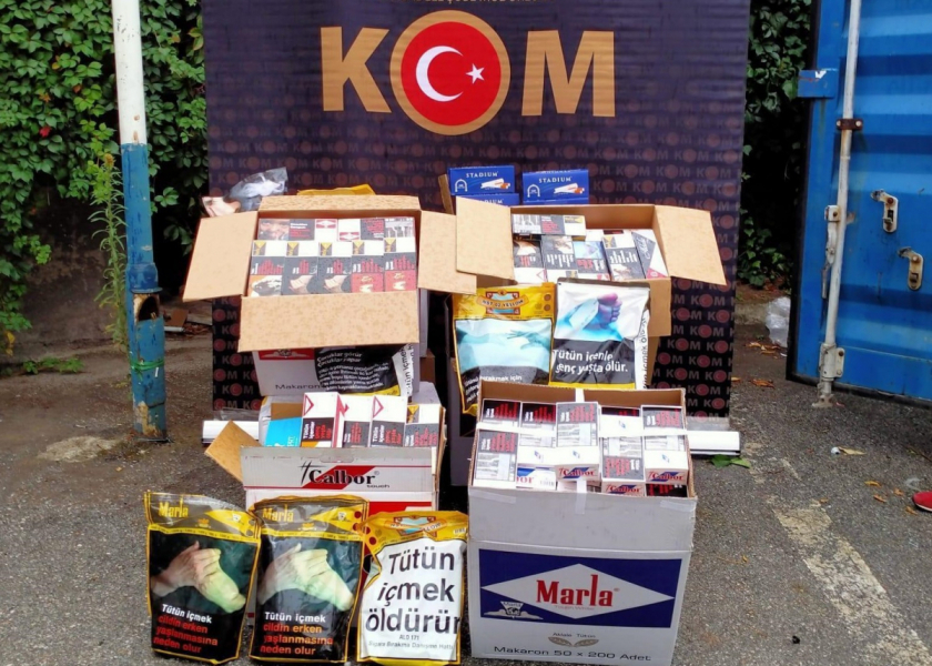 57 bin adet içi tütün doldurulmuş makaron ele geçirildi