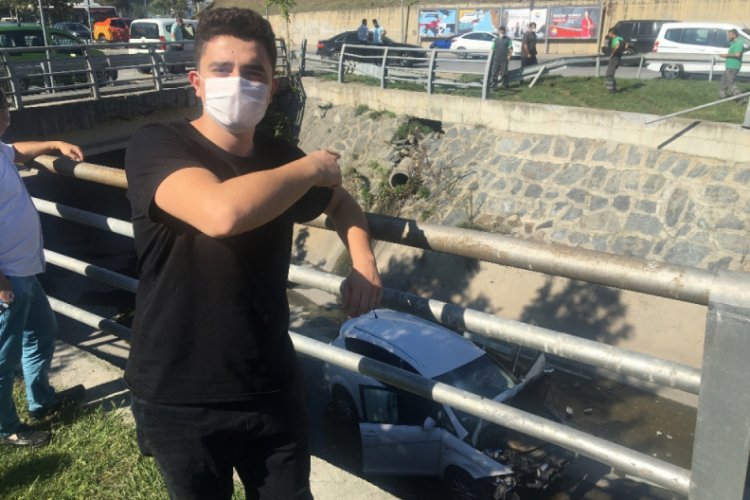 Su kanalına uçtuğu kazayı gülerek anlattı