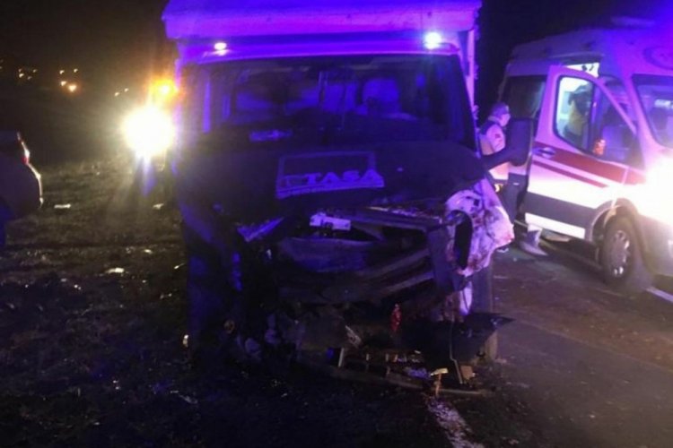 Yola çıkan koyunlar kazaya neden oldu