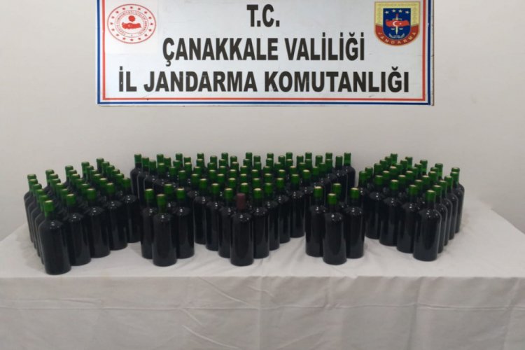Çanakkale'de 105 litre kaçak içki ele geçirildi