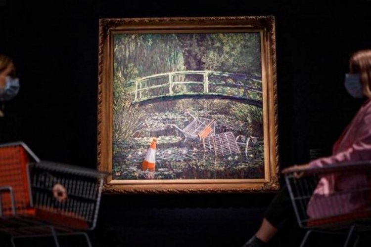 Banksy'nin 'Monet tablosu' açık artırmada 10 milyon dolara satıldı