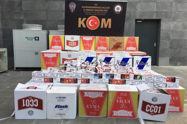 Kahramanmaraş'ta 350 bin lira değerinde kaçak makaron ele geçirildi