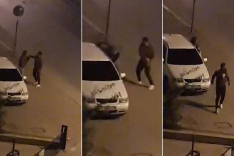 Genç kıza tokat atan şahıs tepki görünce kaçtı