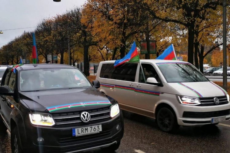 İsveç'te Azerbaycan'a destek konvoyu