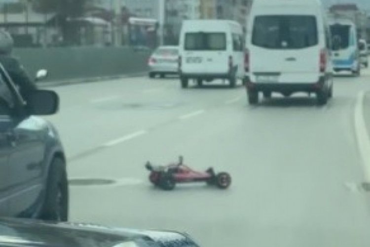 Bursa'da oyuncak arabasıyla trafiği tehlikeye düşüren sürücüye ceza