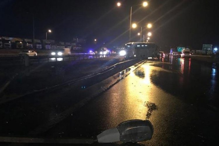 Gaziantep'te yolcu otobüsü devrildi