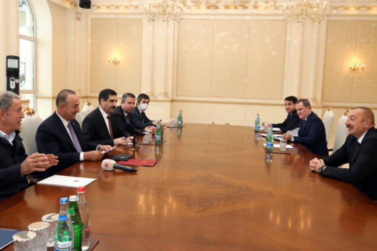 Aliyev, Bakan Çavuşoğlu ve Akar'ı kabul etti