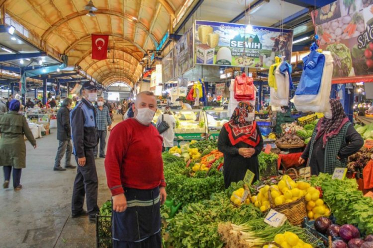 Bursa Karacabey'de pazaryerinde alınan önlemler yoğunluğu azalttı
