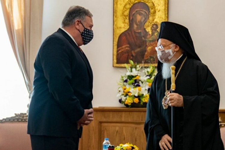 Pompeo, Patrik Bartholomeos ile görüştü