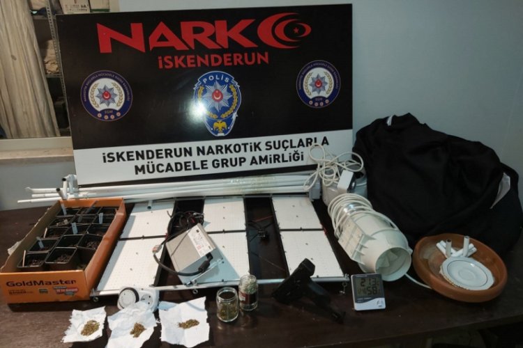 Evine uyuşturucu serası kurmuş