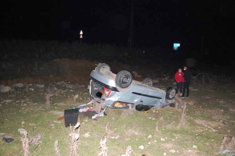 Takla atan otomobilin sürücüsü ağır yaralandı