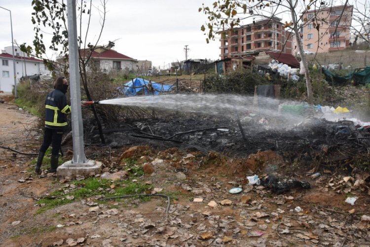 Sinop'ta çöp yangını