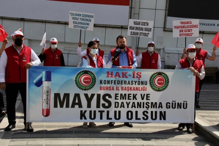 HAK-İŞ'in 1 Mayıs bildirisi Bursa'da okundu
