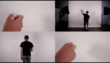 Kağıt ile müzik yapan adam