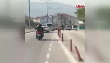 Bursa'nın en işlek caddede otomobil ile ters yönde seyretti