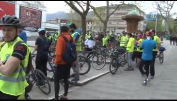 Bursa'da sağlıklı yaşam için pedal çevirdiler