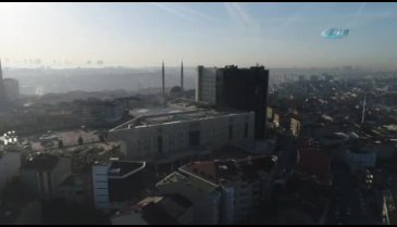 Taksim İlk Yardım Hastanesi yangın sonrası havadan görüntülendi