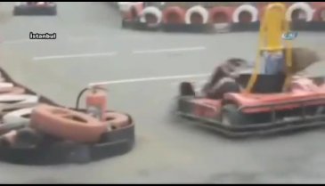 Go-kart faciası kamerada