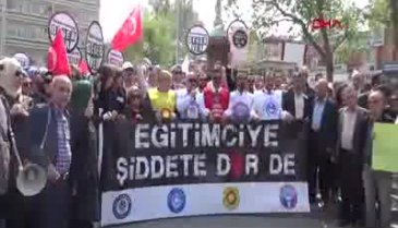 Bursalı eğitimciler, silahla yaralanan meslektaşları için yürüdü