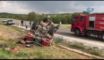 Bursa'da orman itfaiye aracı takla attı: 4 yaralı