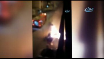 Boşandığı eşinin otomobilini benzin döküp yaktı