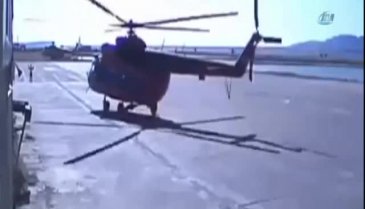 Helikopterin pervanesi tesise böyle çarptı