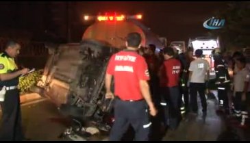 Taksi ve tankere çarpan 'aday sürücü' öldü