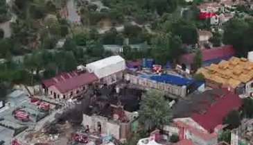 Küle dönen Diriliş Ertuğrul'un seti havadan görüntülendi