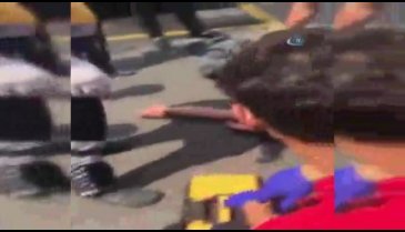 Yol ortasında dehşet veren görüntüler