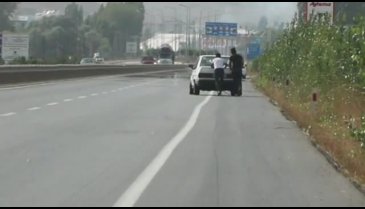 Benzini biten aracı böyle götürdüler